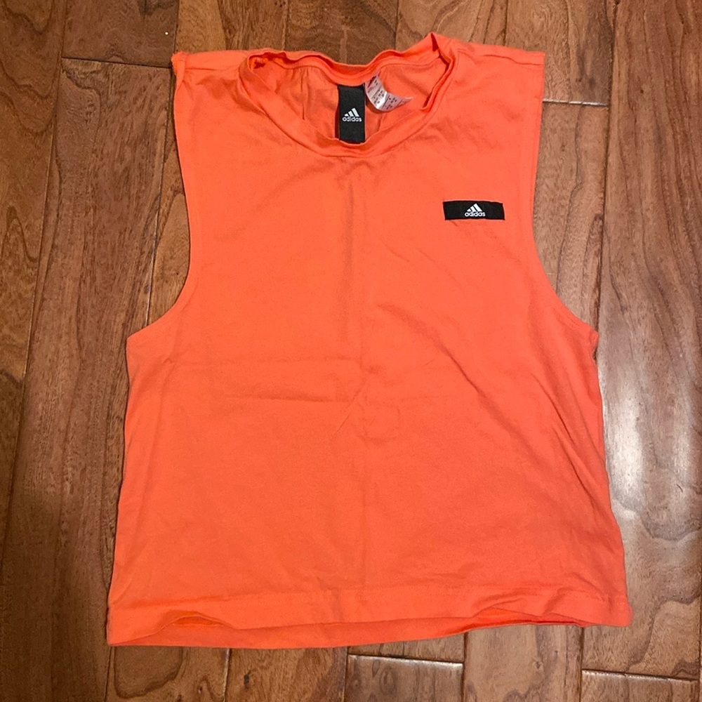 Adidas tank in peach